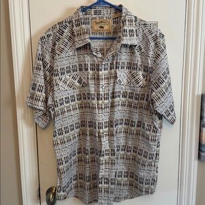 Western Aloha Paddle Pattern Shirt with Earth Tones Pearl Snaps new no tags